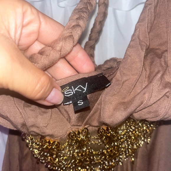 Sky brown halter top - Picture 3 of 4